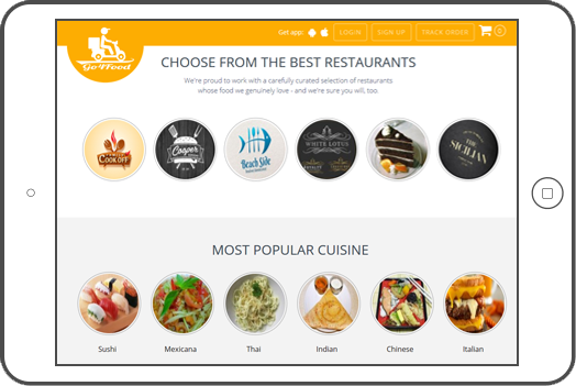 Ordering System Online - Search by Place and Menu Item